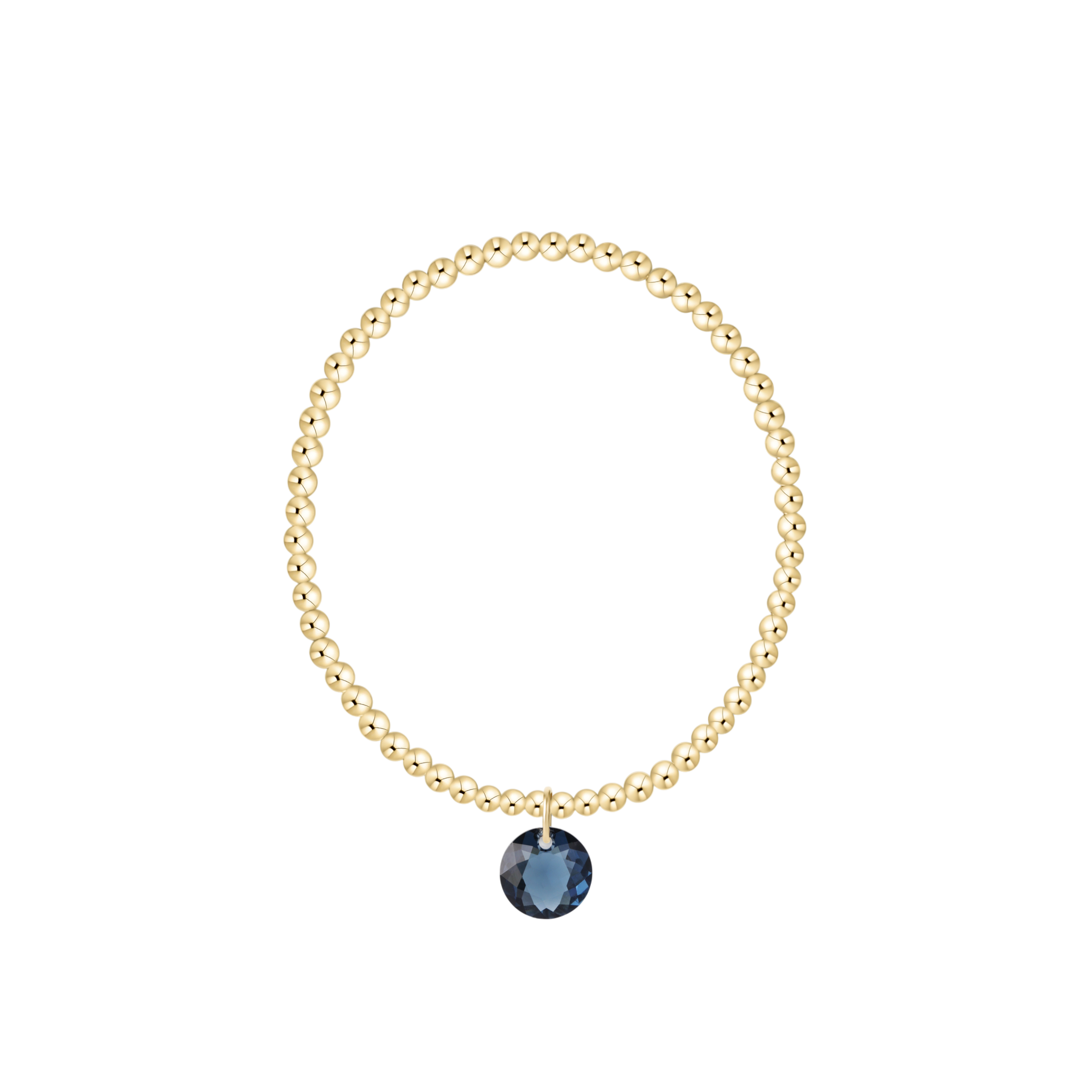 Classic Gold 3mm Bracelet - Reflection Charm - 09