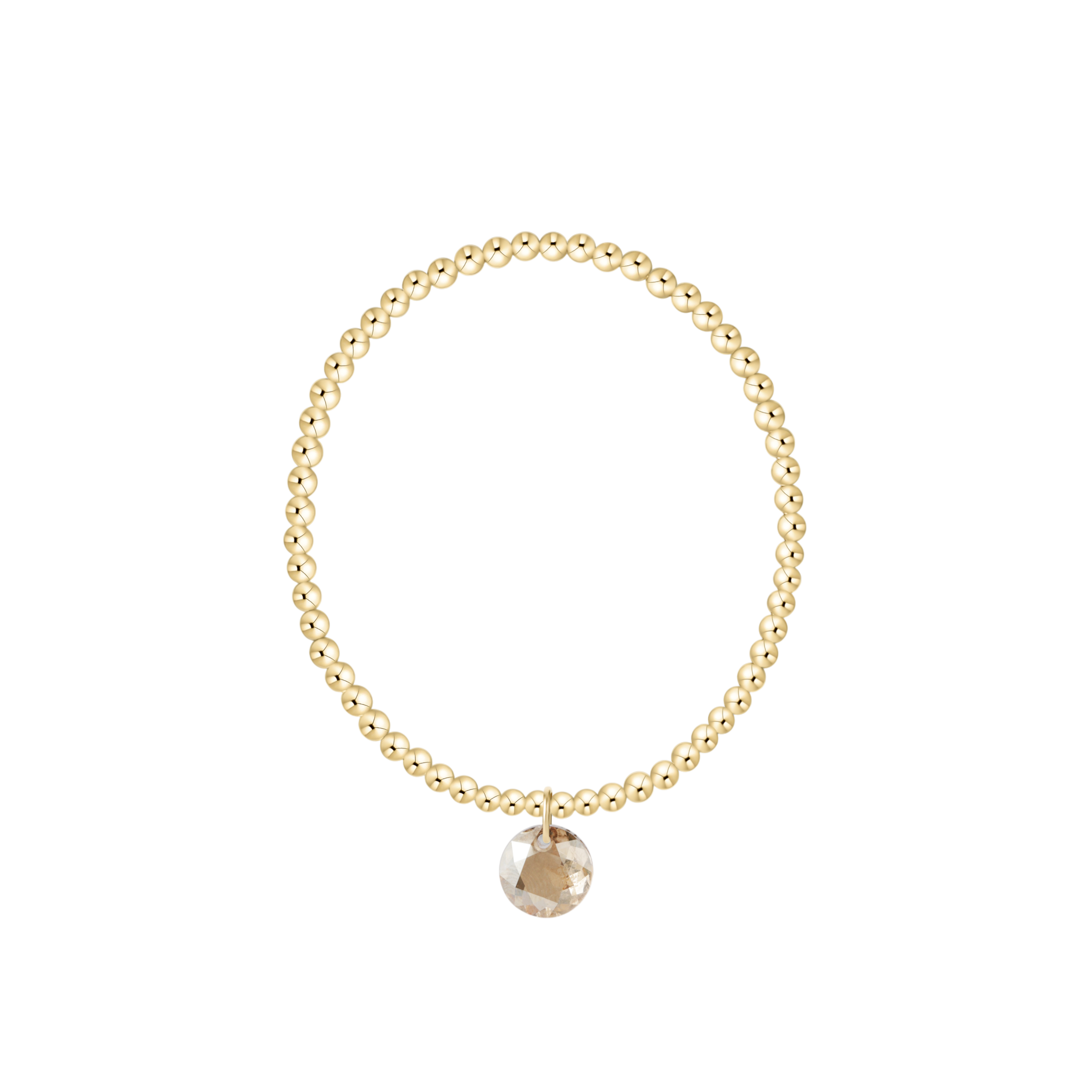 Classic Gold 3mm Bracelet - Reflection Charm - 11