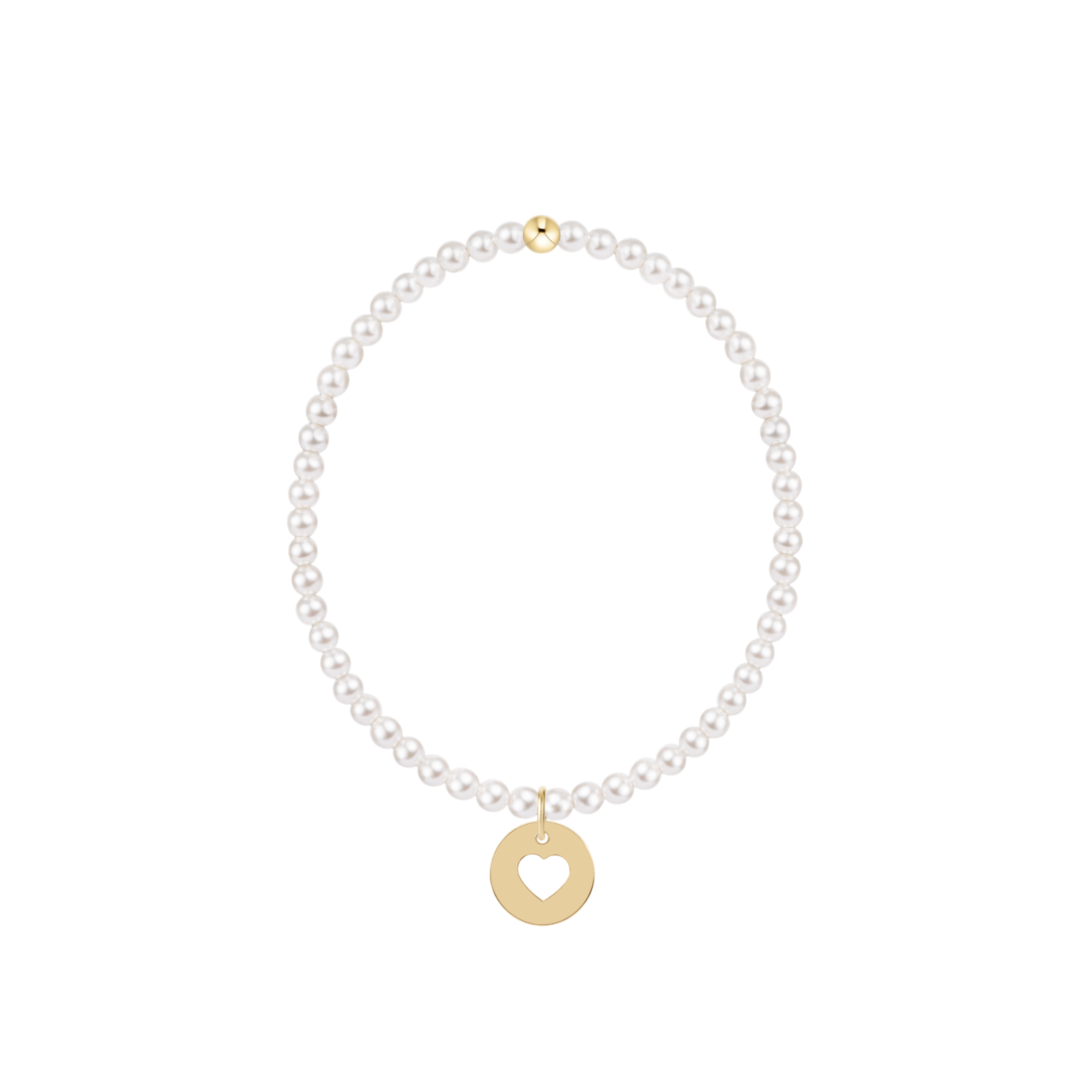 Classic Pearl 3mm Bracelet - Love Gold Disc