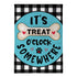 It's Treat O'Clock Burlap Flag, Garden