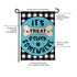 It's Treat O'Clock Burlap Flag, Garden