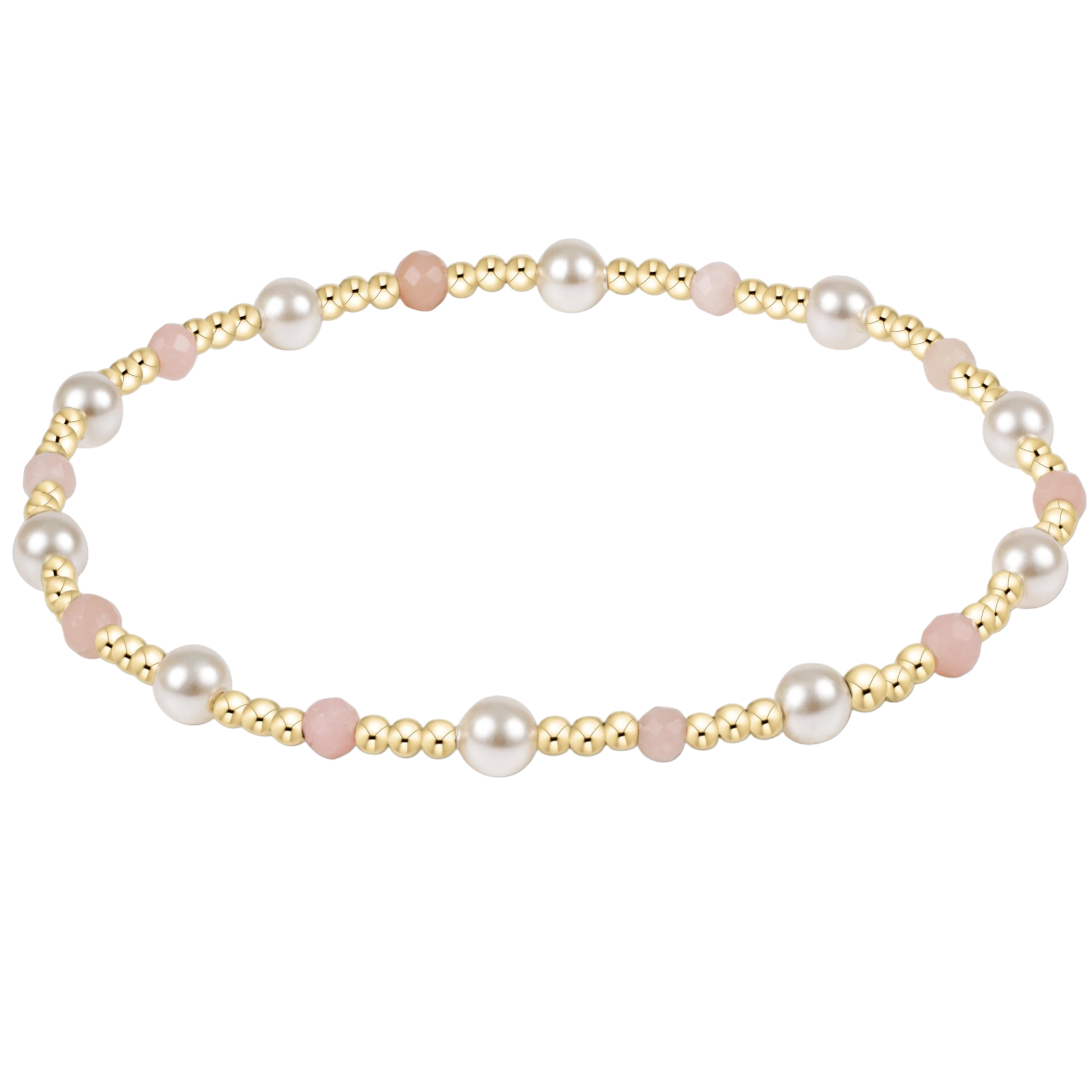 Pearl Sincerity 4mm Gem Bracelet - Pink Opal