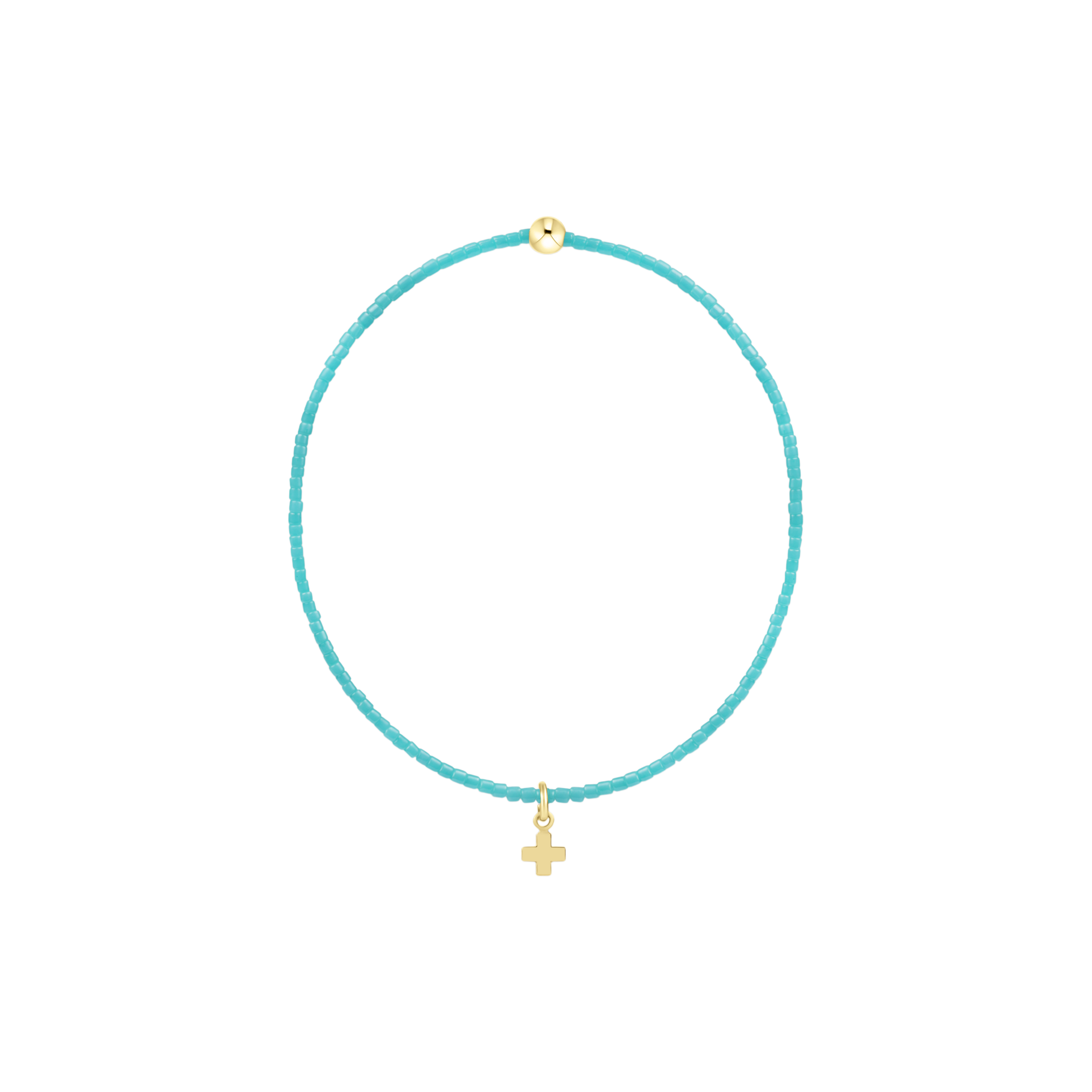 Hope Classic Turquoise Bracelet - Signature Cross Small Gold Charm