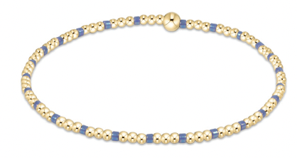 egirl Hope Sincerity Pattern 2mm Bead Bracelet - Bright Blue - by enewton