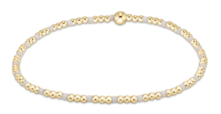 egirl Hope Sincerity Pattern 2mm Bead Bracelet - White - by enewton