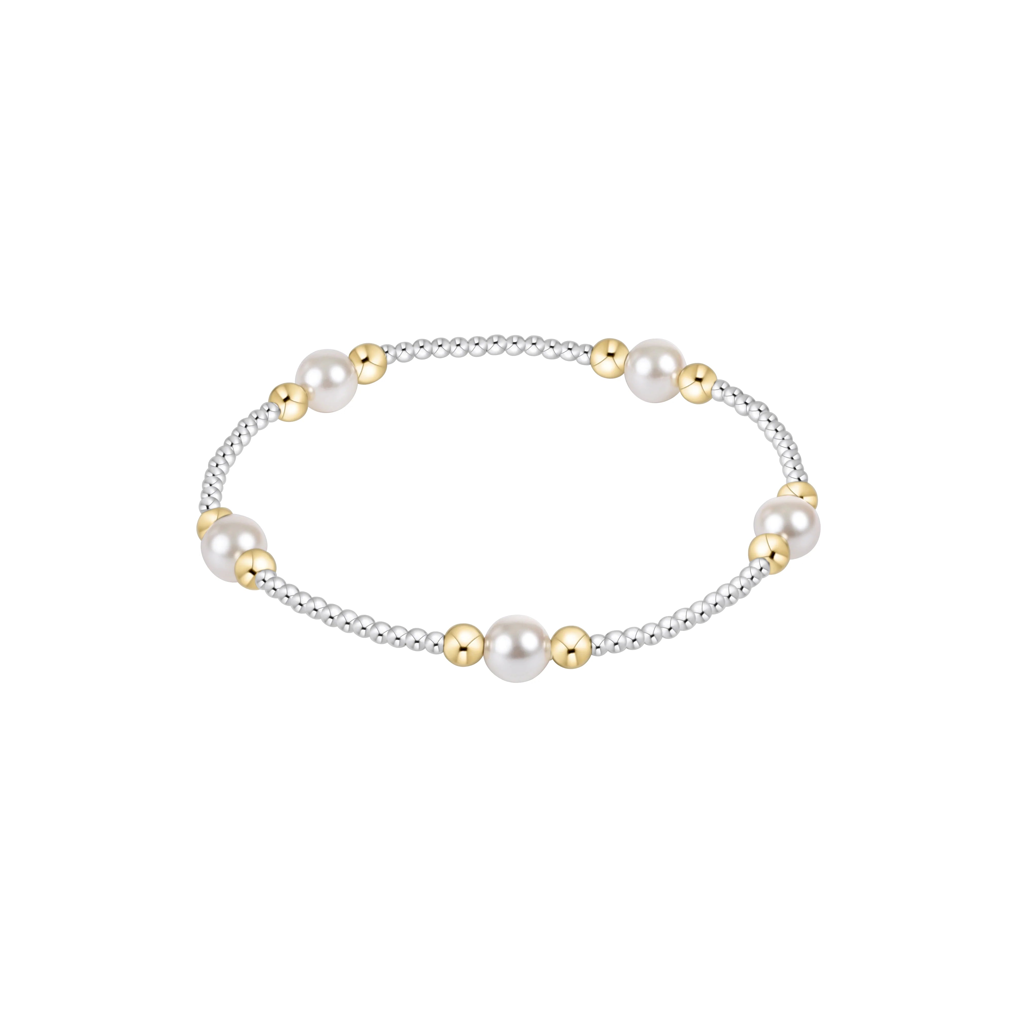 purpose pearl 6mm bead bracelet - mixed metal by enewton