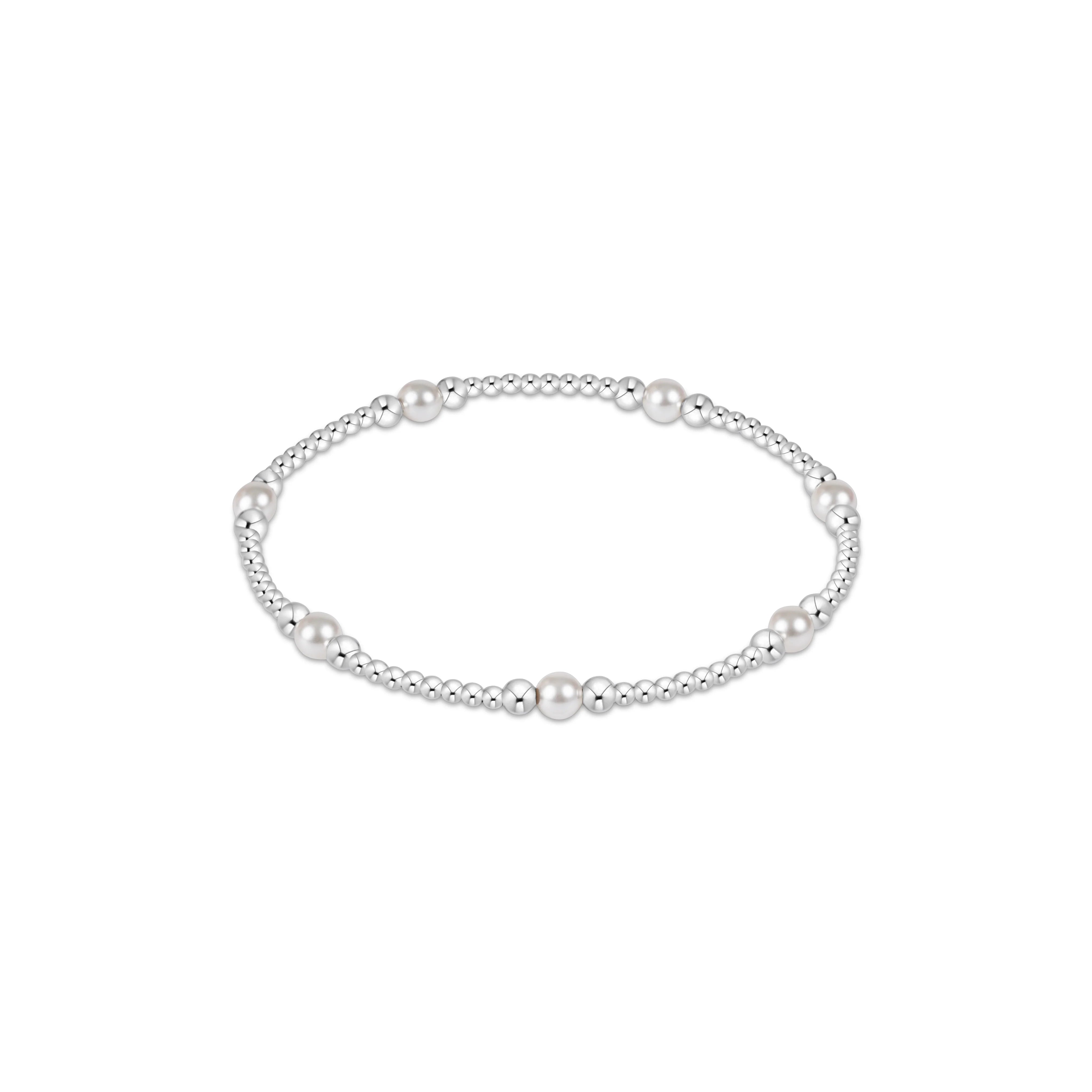 purpose pearl 4mm bead bracelet - sterling by enewton