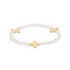 Beaded 4mm Gold Signature Cross 4mm Pearl Bracelet