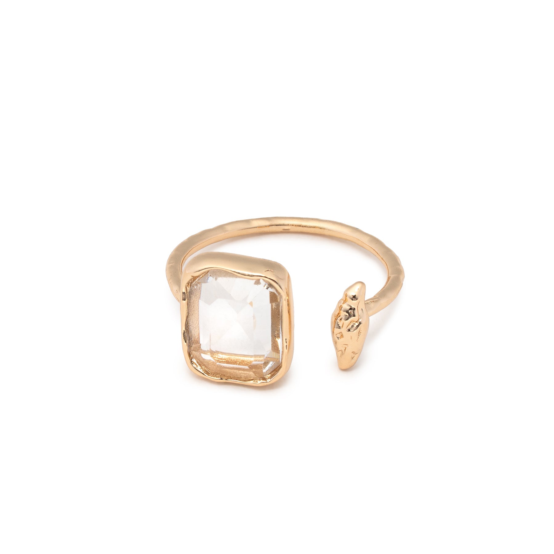 Clara - Hammered Gold Adjustable Ring by Leslie Curtis