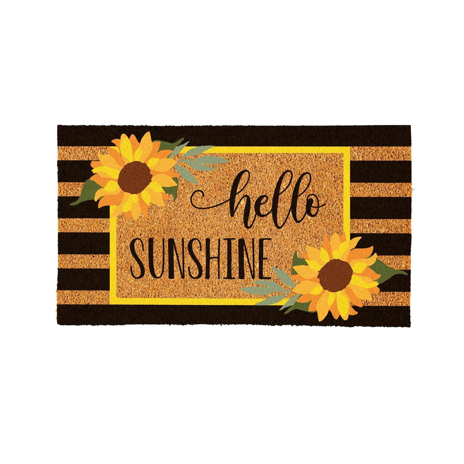 Hello Sunshine Plaid Coir Mat