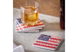 Americana BOHO by JG, Set Of 4 Coasters