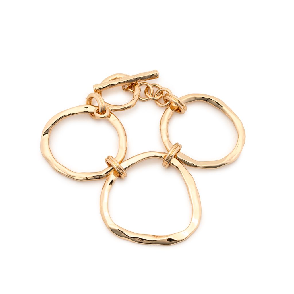 Darby - Hammered Gold Circle Link Bracelet