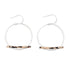 Destiny - Silver Hammered Hoop Tortoise Bar Earrings by Leslie Curtis