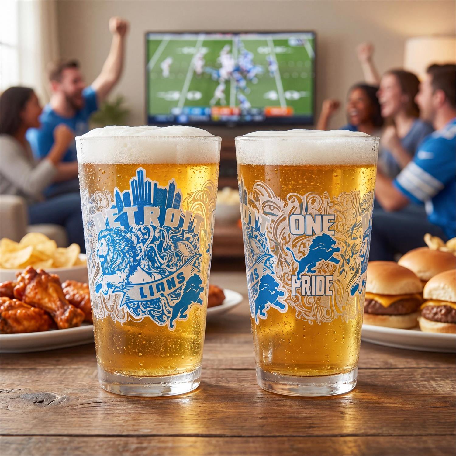 Detroit Lions 16oz Glass Pint