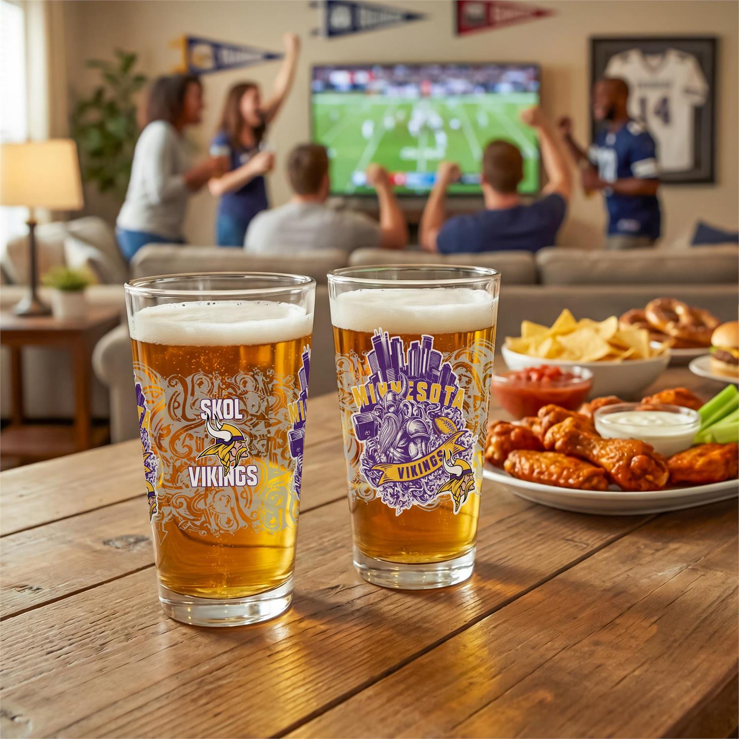 Minnesota Vikings 16oz Glass Pint