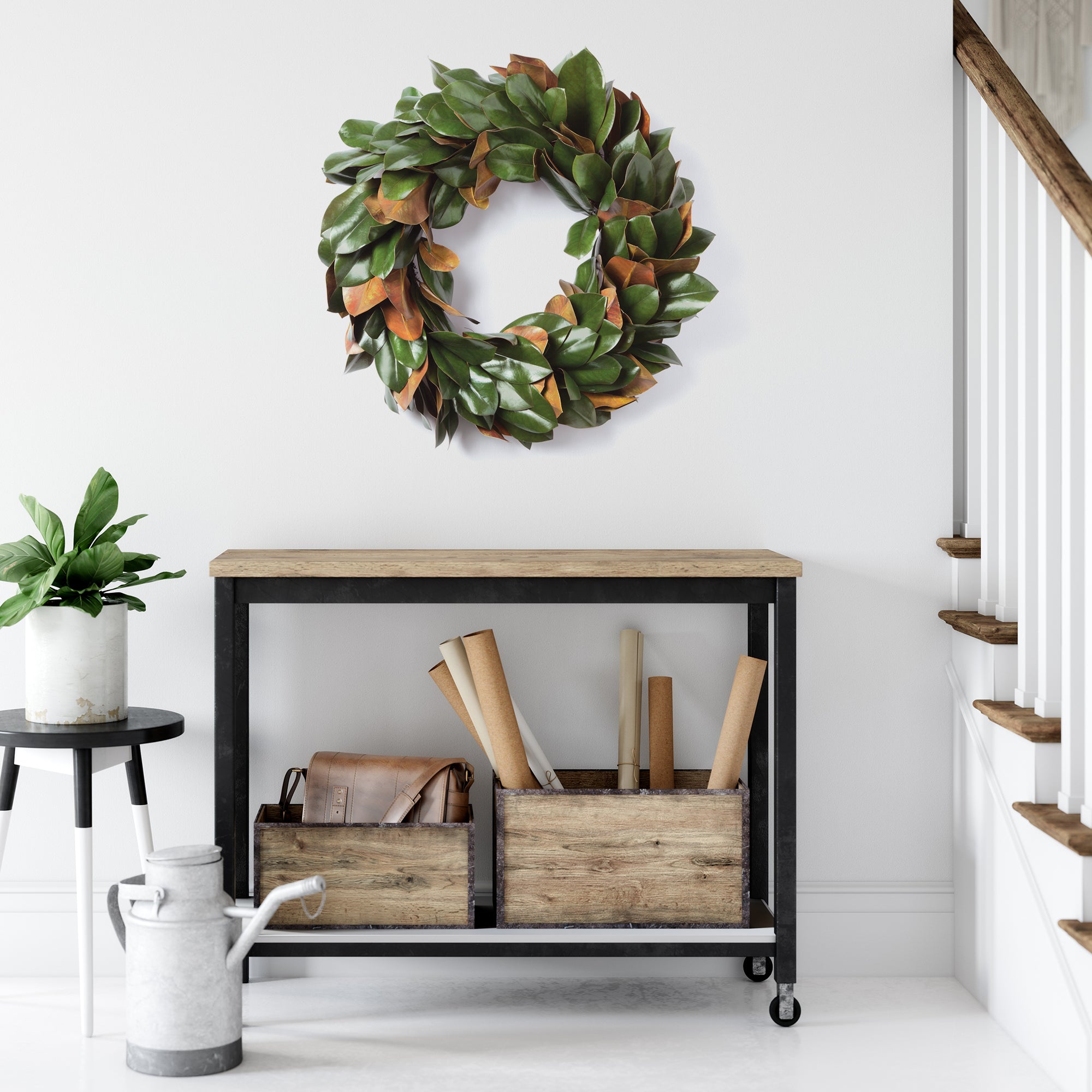 Grand Magnolia Leaf Wreath 24" - View 6