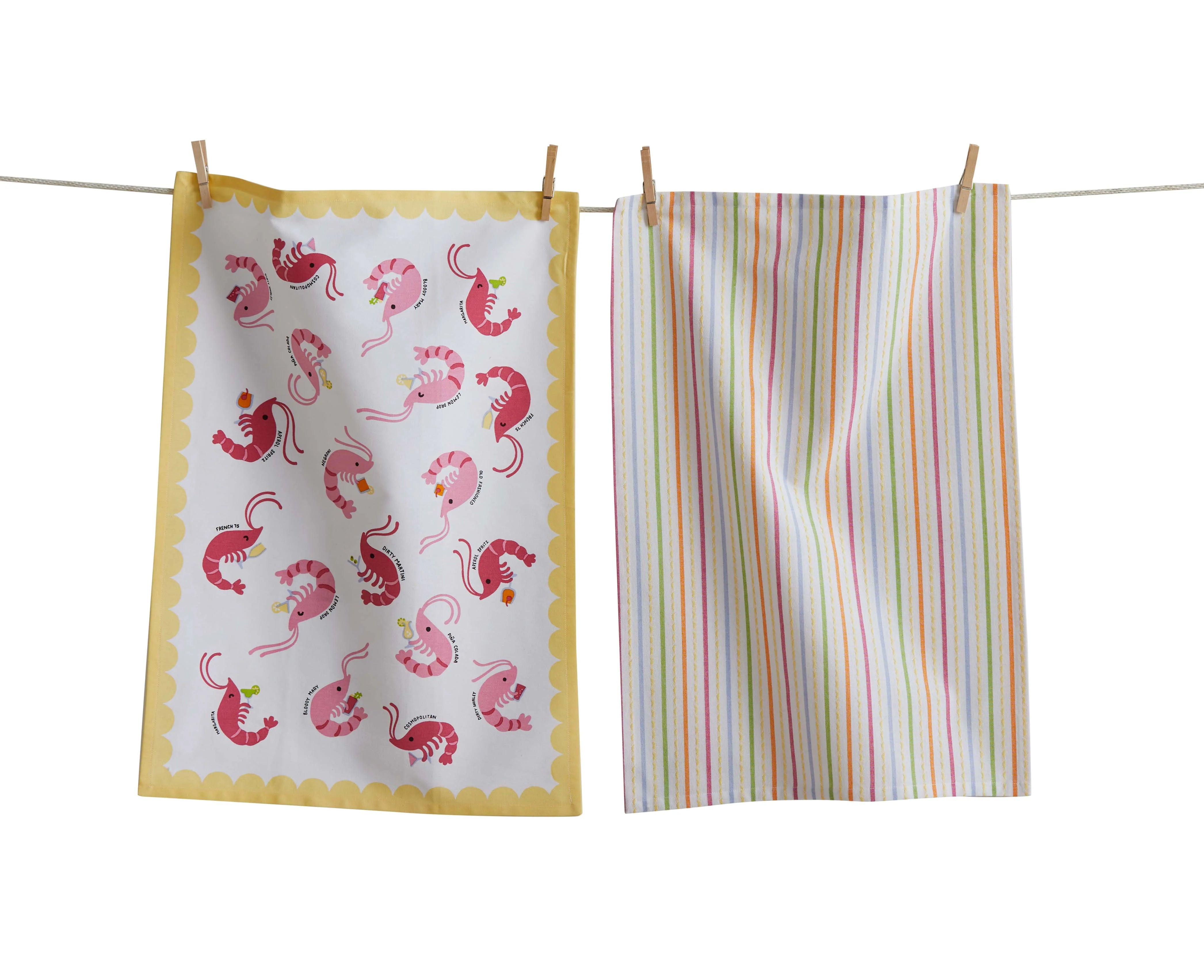 SHRIMP COCKTAIL DISHTOWEL SET OF 2