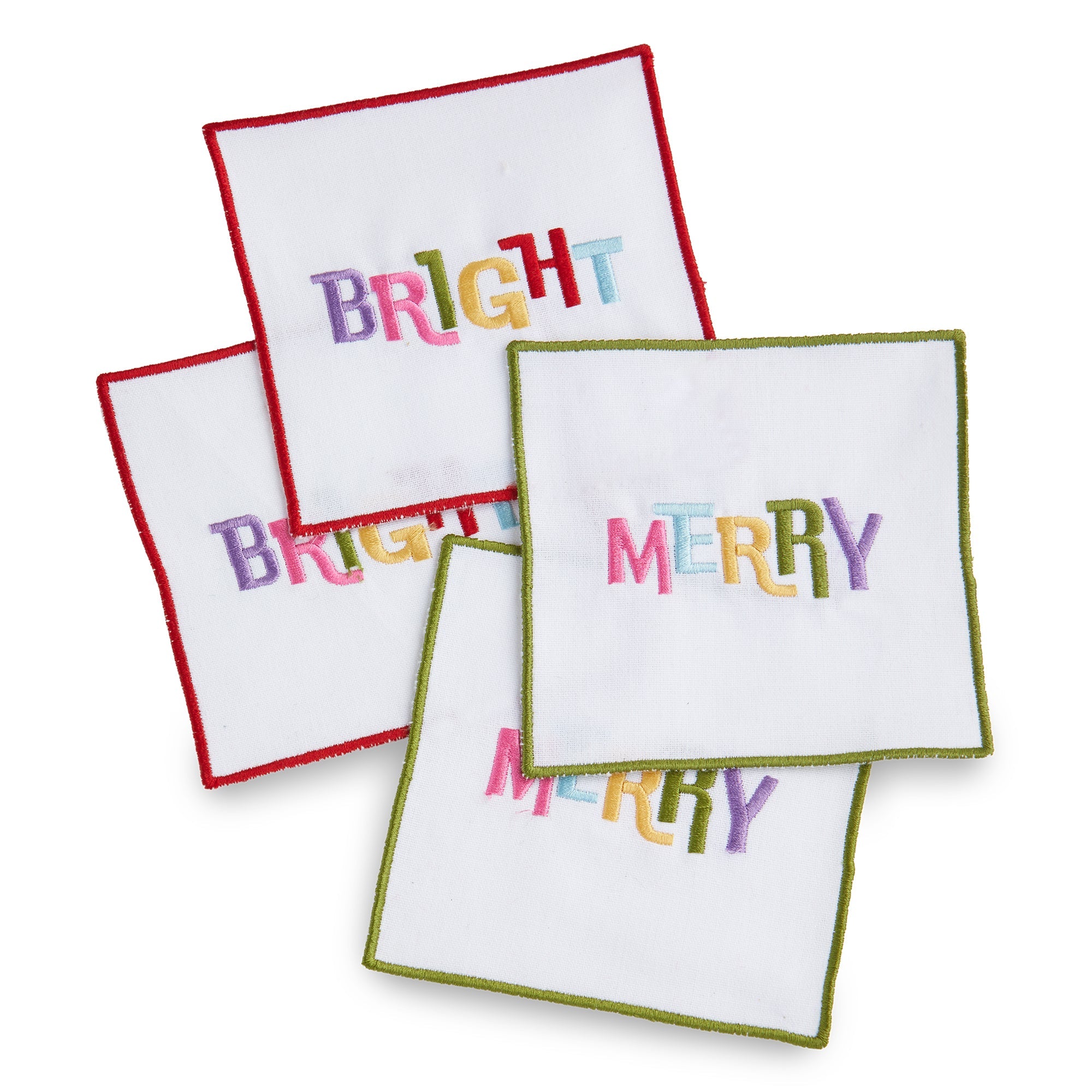 Merry & Bright Cotton Coaster S/4