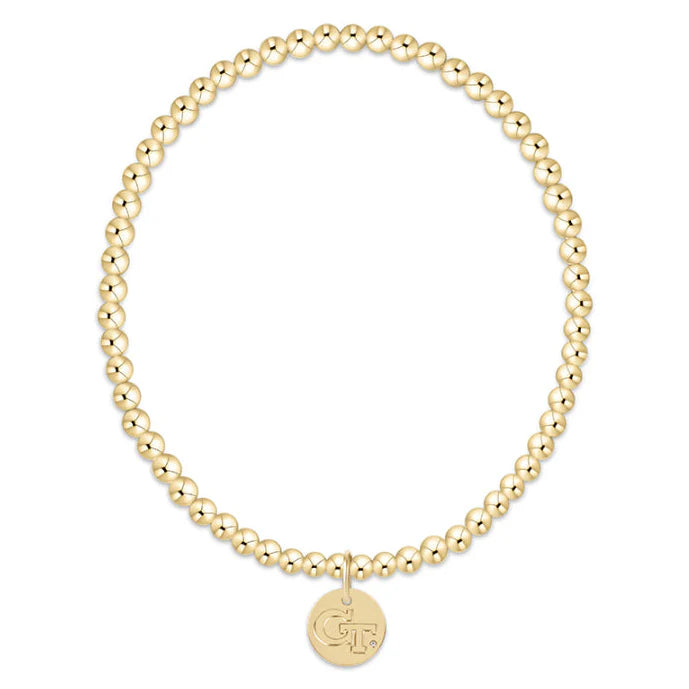 enewton extends - gameday ecollegiate classic gold 3mm bracelet -ga tech disc