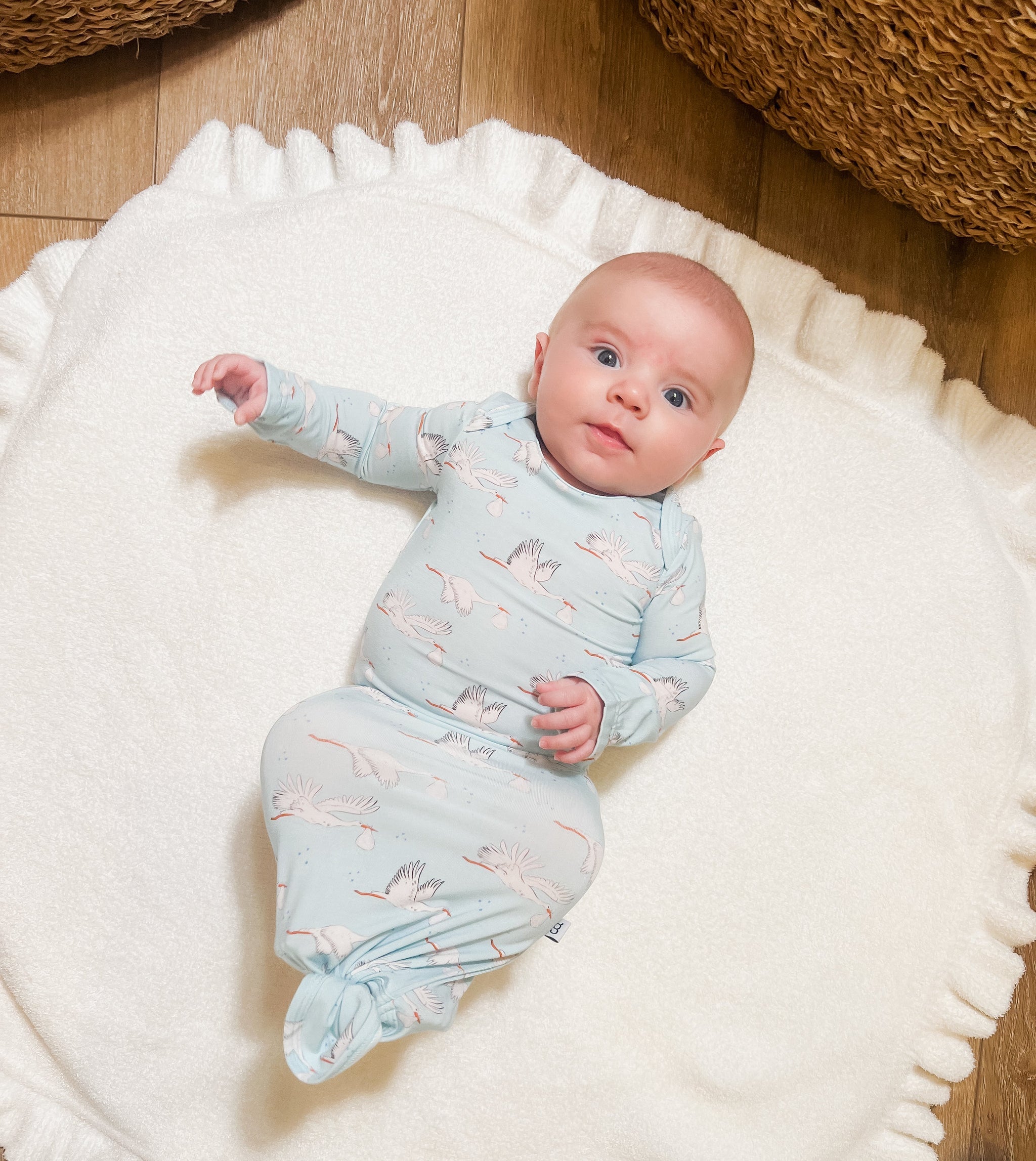 Knotted Gown - Stork Boy 0-3 Months by Goosies - A. Dodson's