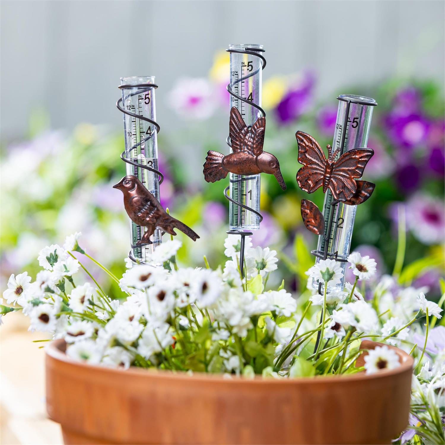 Cottage Garden Rain Gauge Plant Pick, 3 Styles