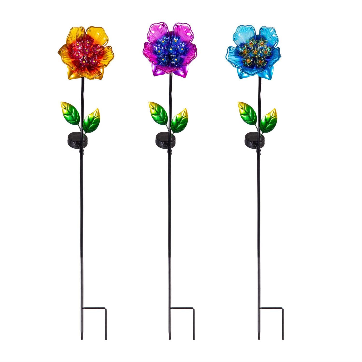 Colorful Flower Solar Garden Stakes