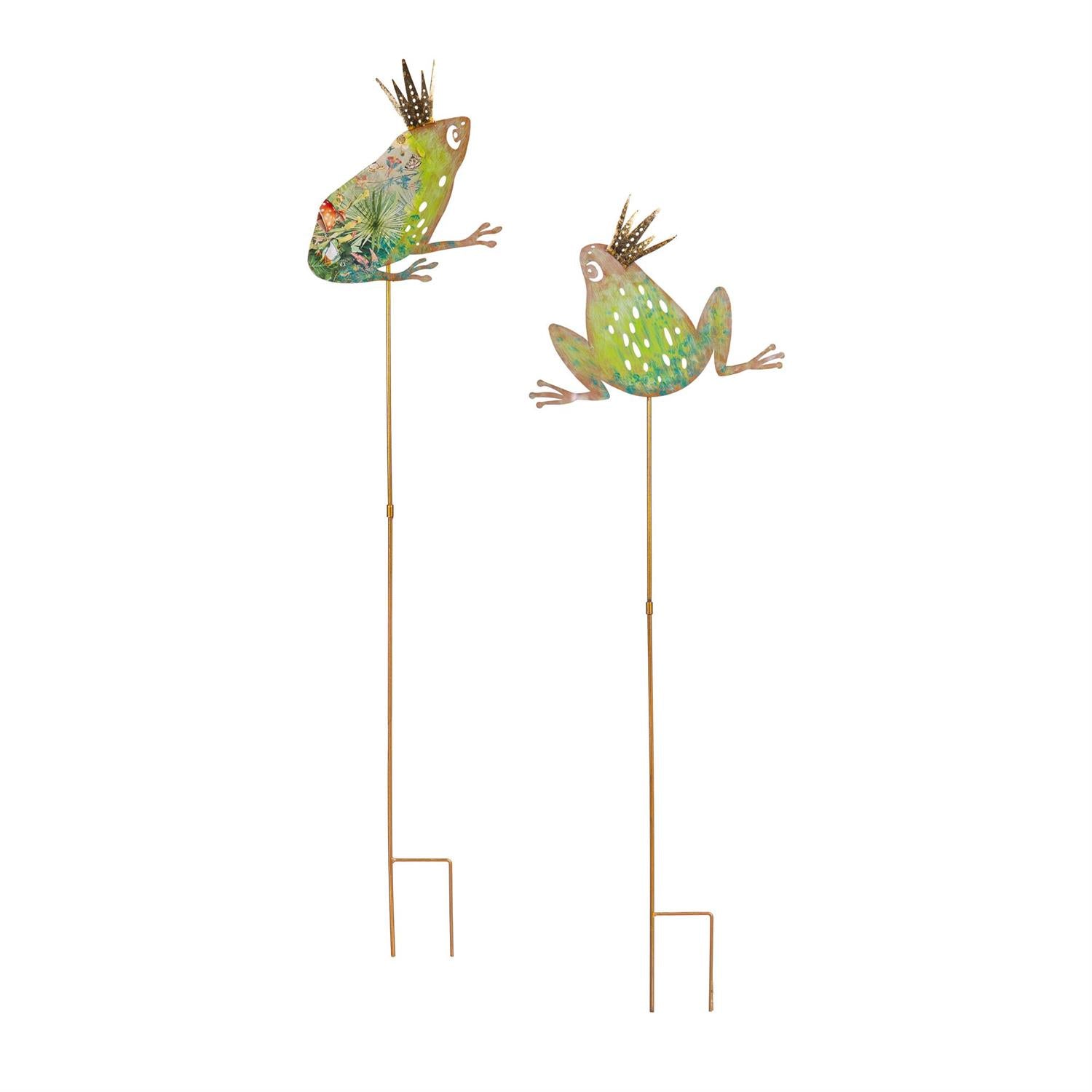 Metal Garden Stake, Royal Frog