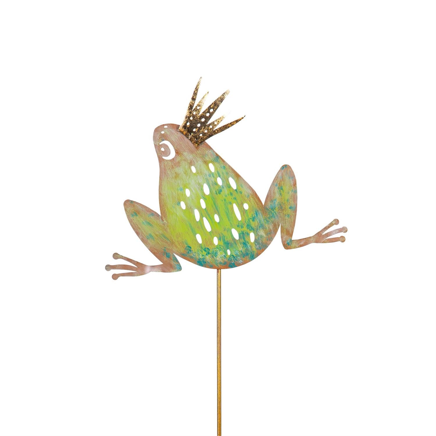 Metal Garden Stake, Royal Frog