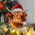 Holly Homestead Garden Stake, Metal Christmas Highland Cow 23"H