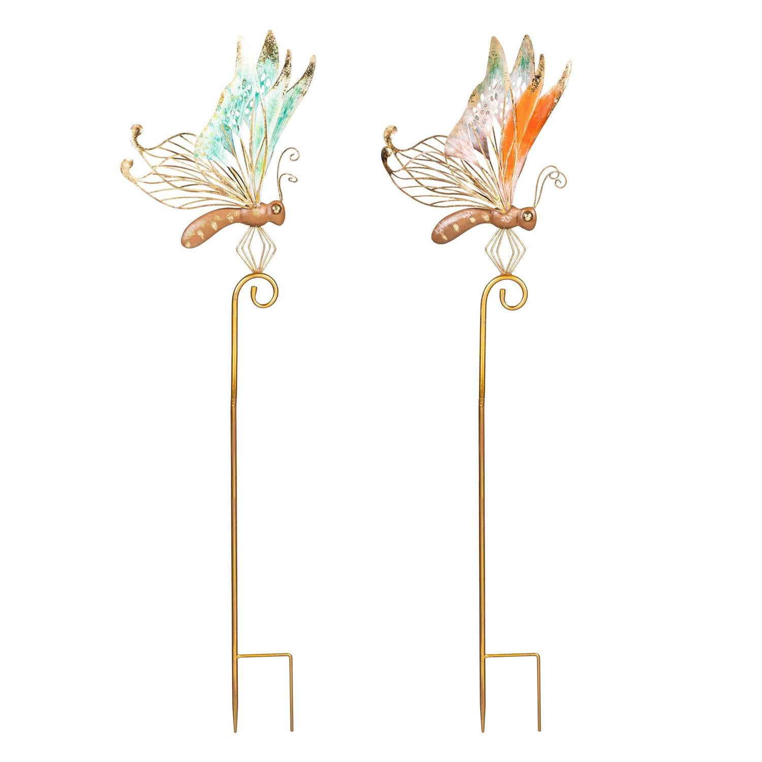 Deco Butterfly Metal Garden Stake 40"H