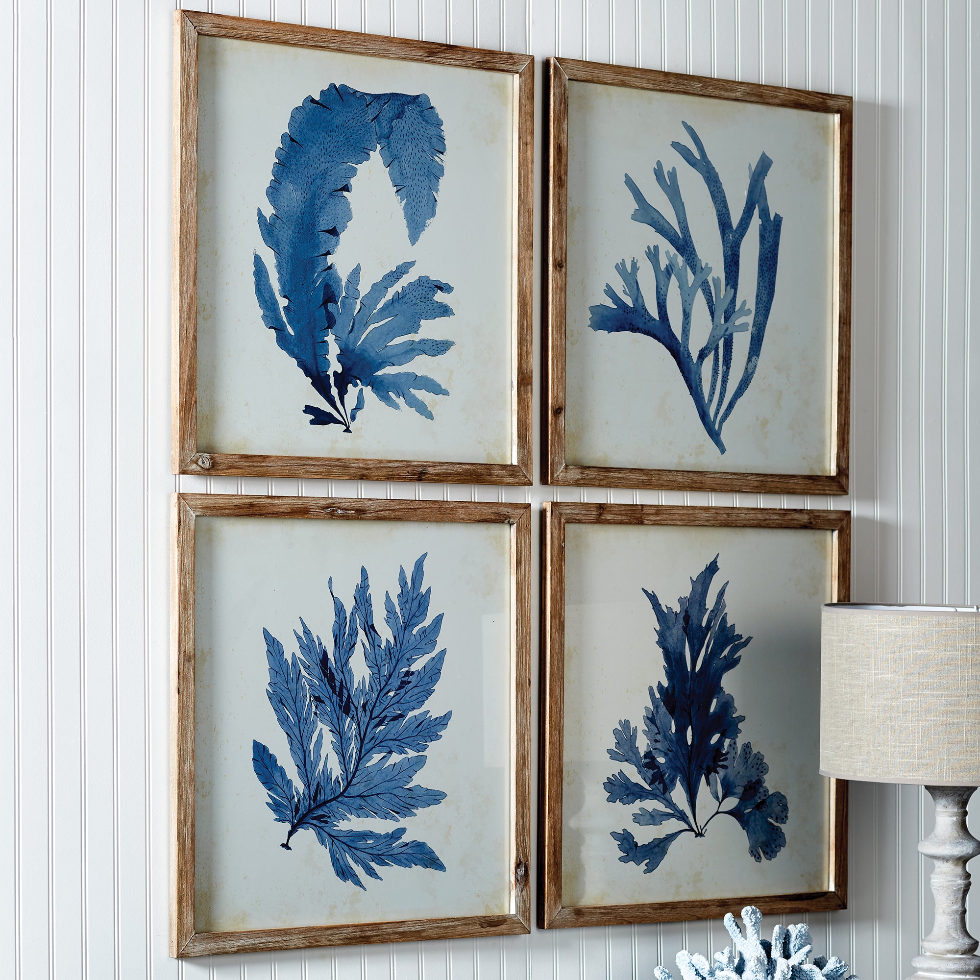 FRAMED CORAL WATERCOLOR PRINTS, SET OF 4 - view 3