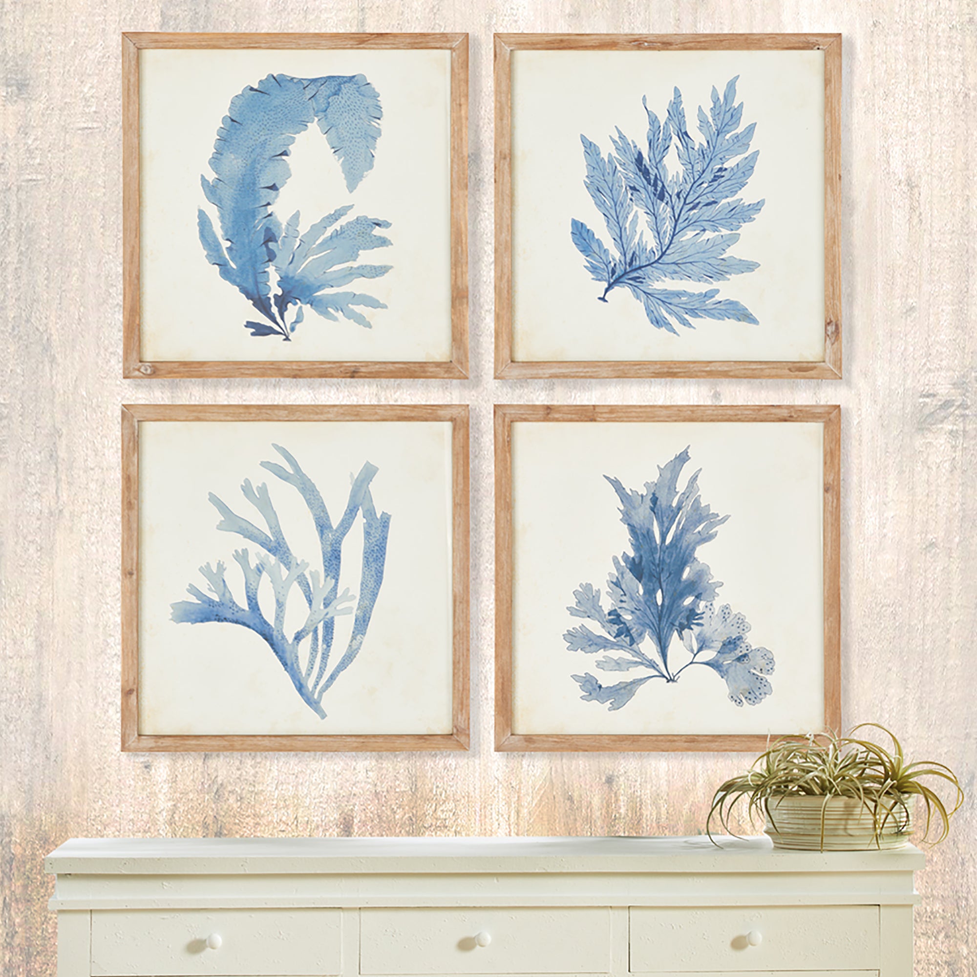 FRAMED CORAL WATERCOLOR PRINTS, SET OF 4 - view 5