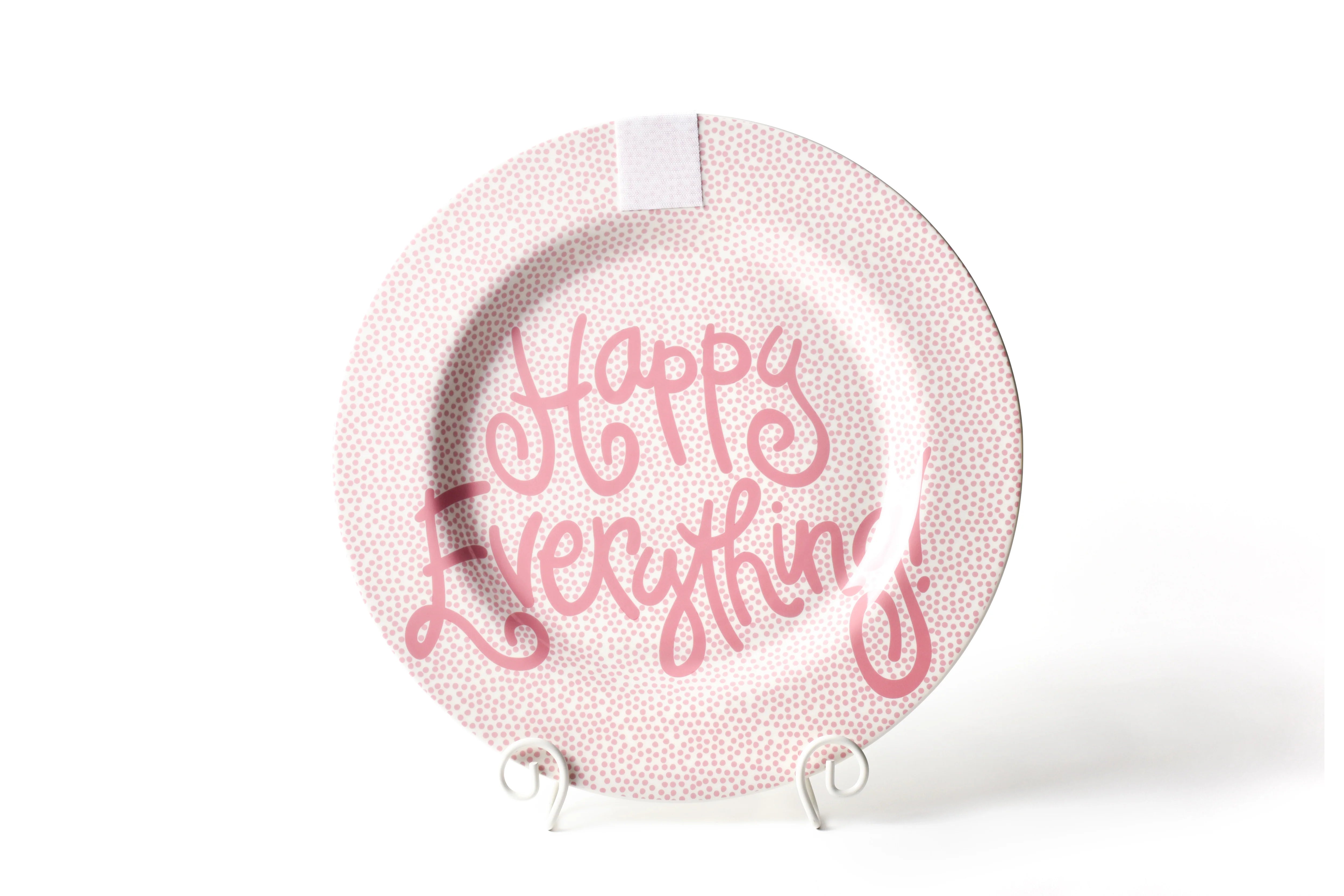 Happy Everything Pink Small Dot Big Round Platter