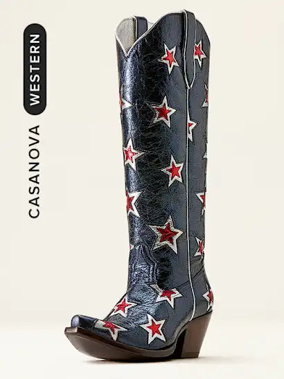 Ariat Casanova RED WHITE AND BLUE Star X Toe Western Boot