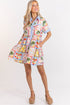 Holly THML Short Sleeve Button Up Dress