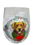 Stemless Wine Glass, Christmas Dog, 17oz, Gift Box