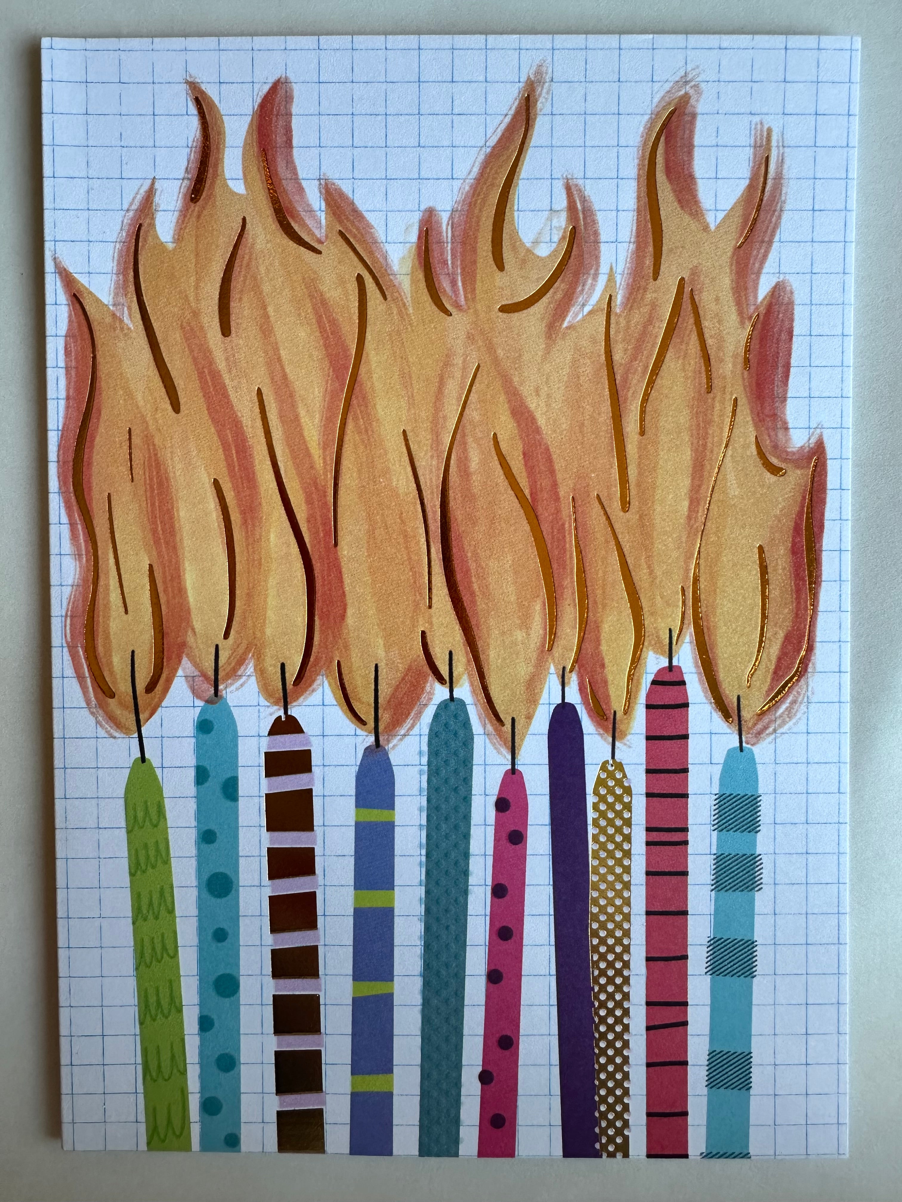 CANDLE FLAMES CARD - A. Dodson's