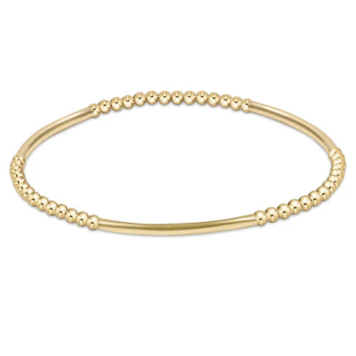 classic gold 2.5mm bead bracelet - bliss bar gold by enewton
