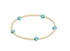 egirl signature cross small gold pattern 2mm bead bracelet - turquoise by enewton