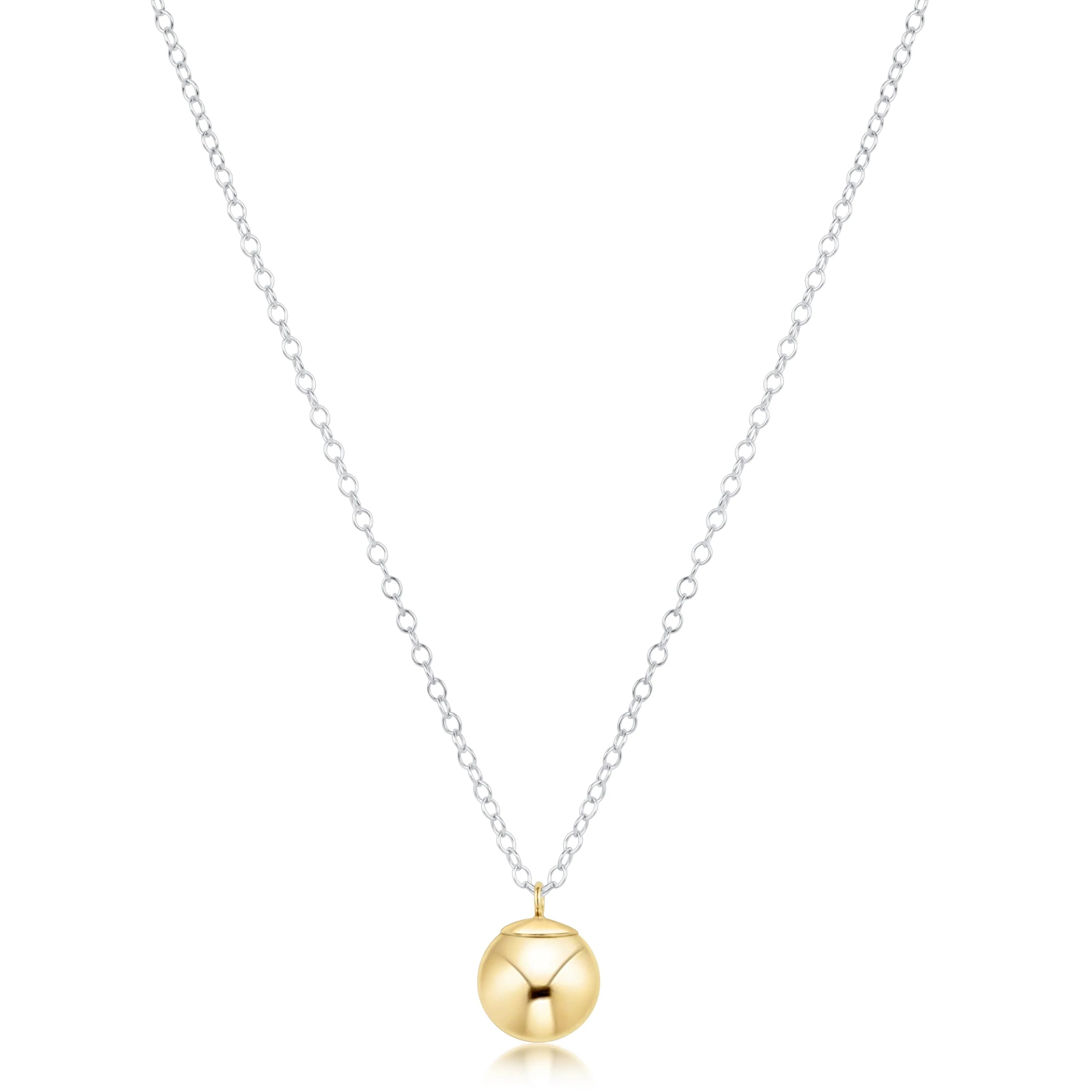 16" Necklace Mixed  Metal Classic Gold 8mm Charm by enewton