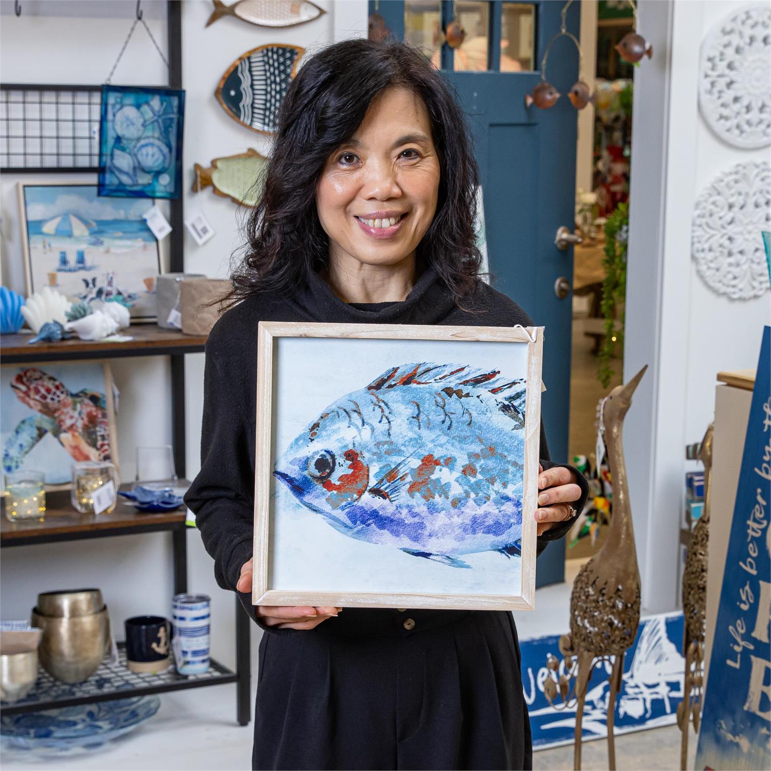 Blue Coastal Indoor Wall Decor, Wood, Sea Creatures