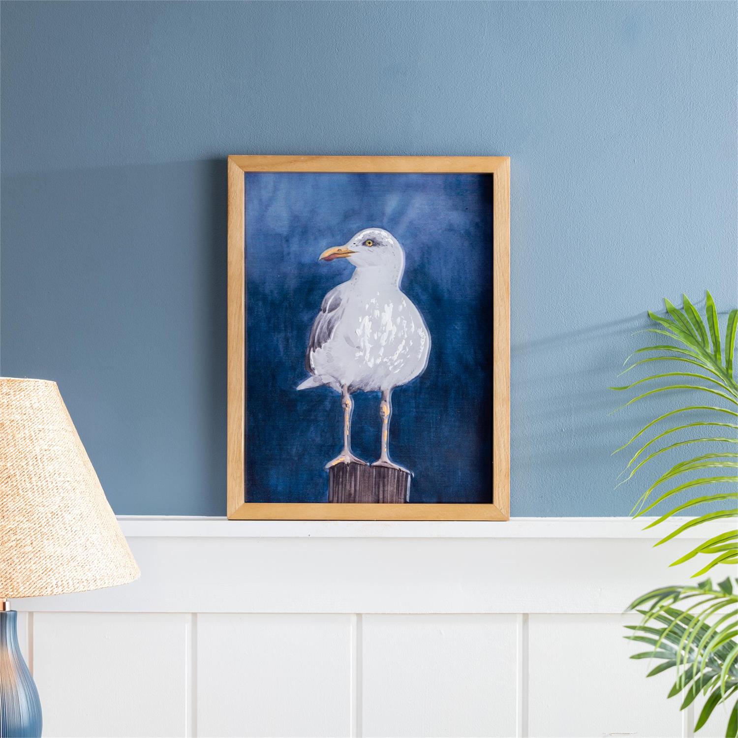 Metal & Wood Seagull Wall Decor