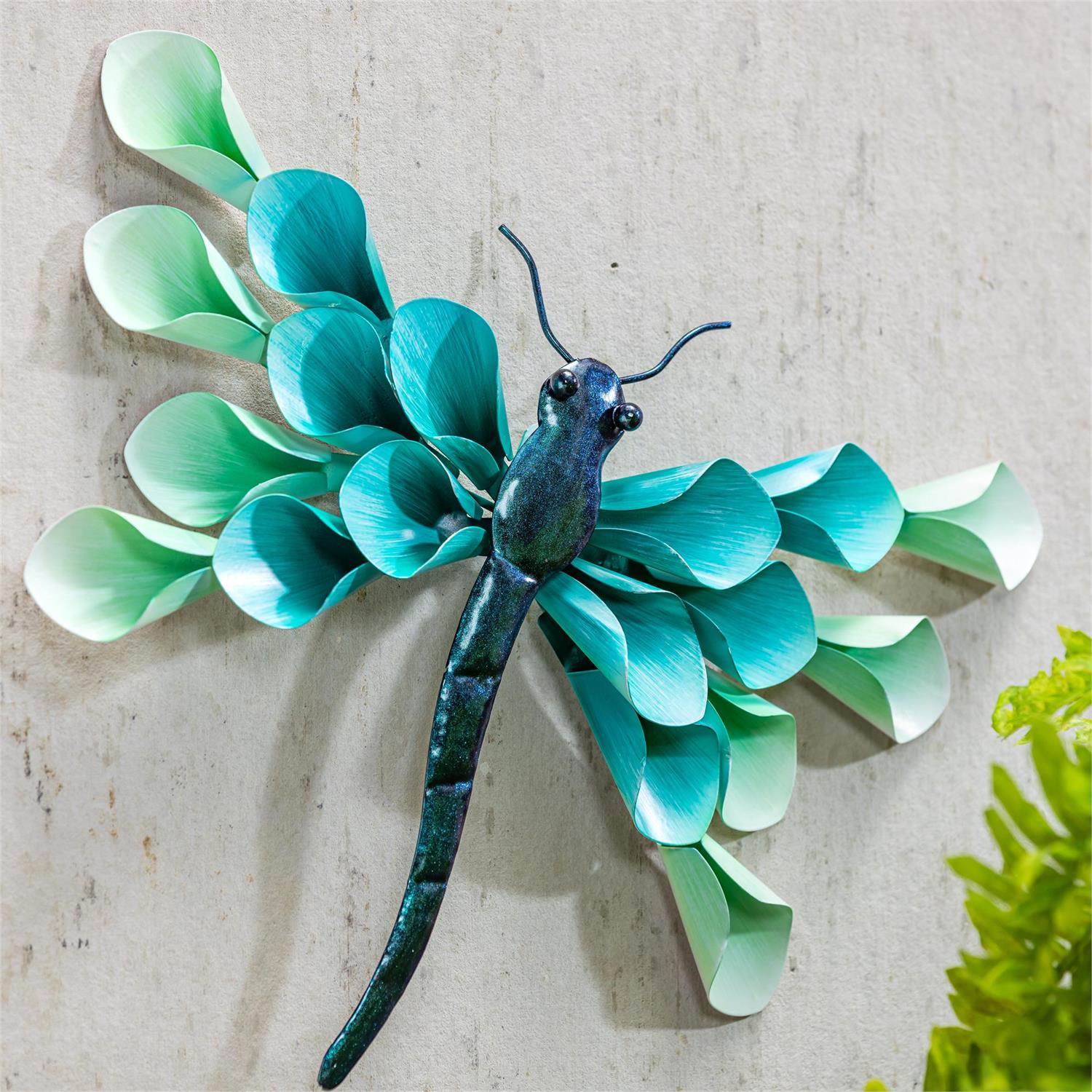 Pollinator Garden Outdoor Wall Decor, Metal, Petal Dragonfly Wall Art