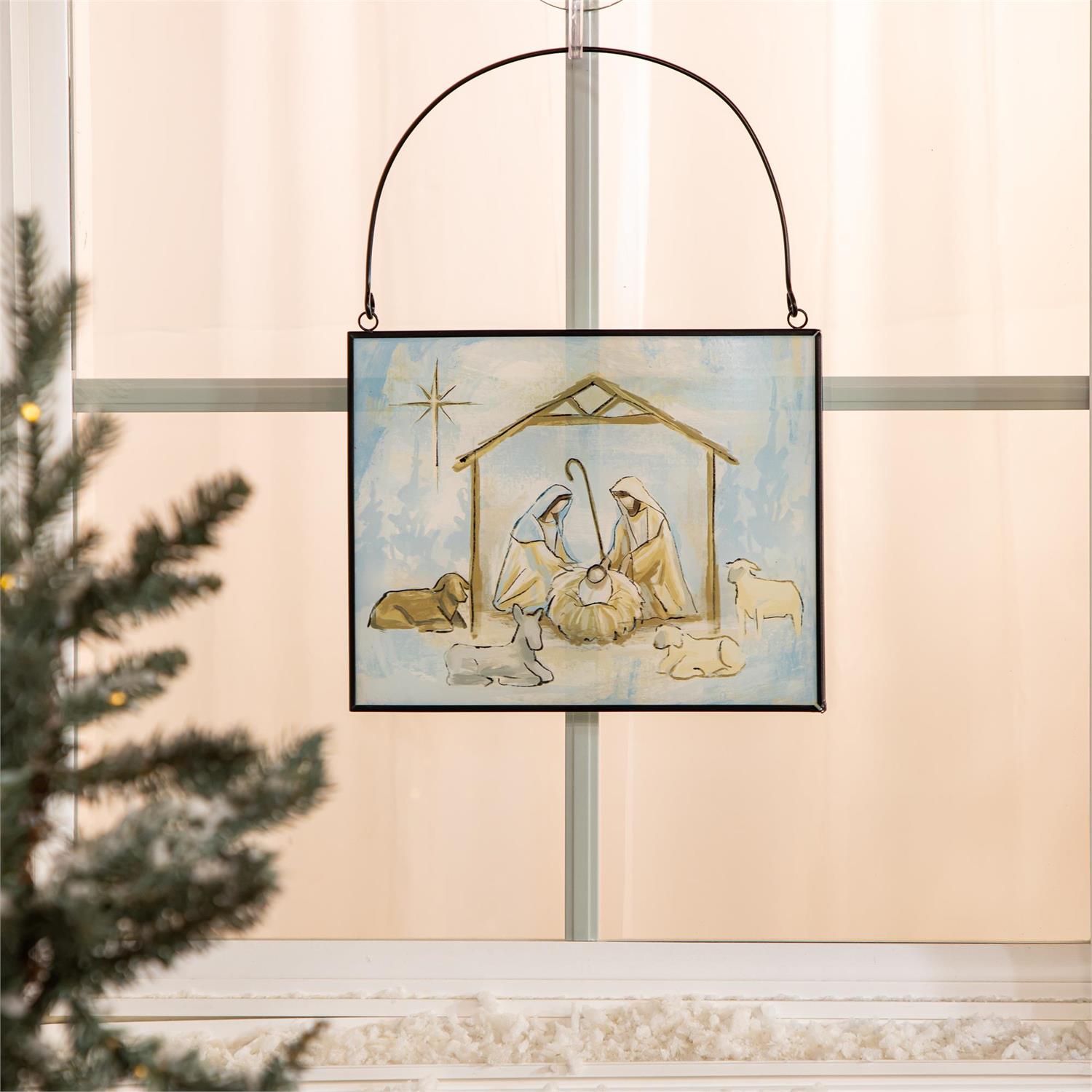 Nativity Wall Decor, Stained Glass, 8 x 10