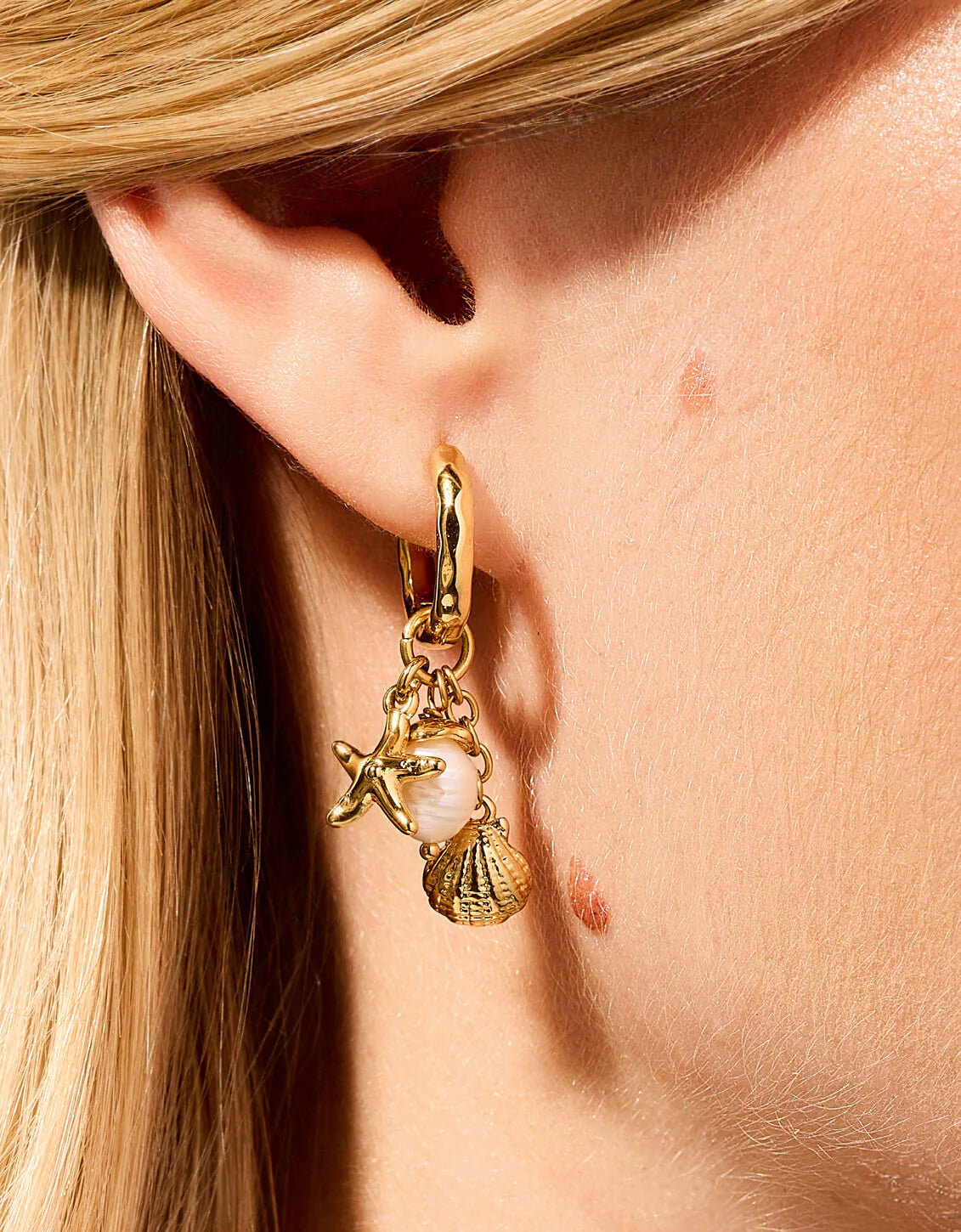 Spartina Sea Island Convertible Hoop Earrings Gold