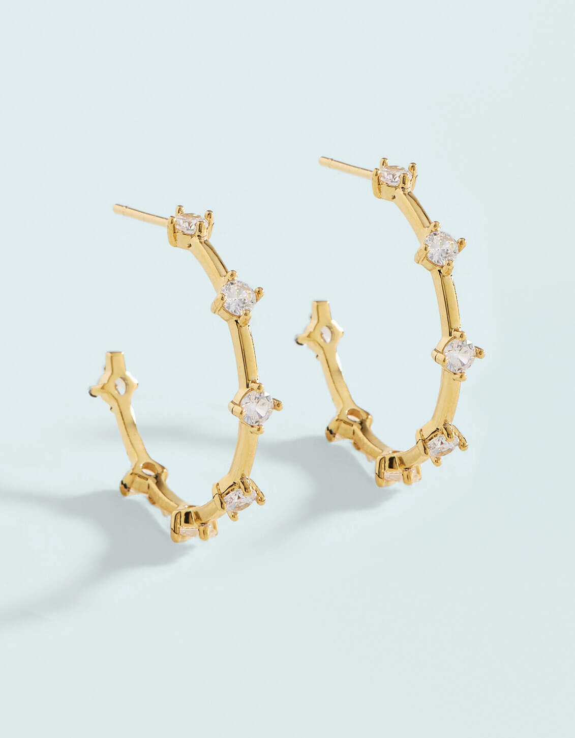 Spartina 449 Spanish Wells Hoop Earrings Crystal 25mm - alternate view