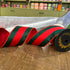 John Mark Satin Stripe Double-Fused Wired Ribbon - Green & Red, 4" x 10 yd