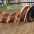 John Mark Pleather Fringe Wired Ribbon - Orange, 4" x 10 yd