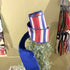 John Mark Red, White & Blue Stripe Dupion Wired Ribbon - 4" x 10 yd