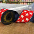 John Mark Star Print Taffeta Wired Ribbon - Royal Piping, 4" x 10 yd